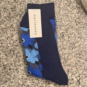 Marimekko Navy and Blue Floral Women’s Socks